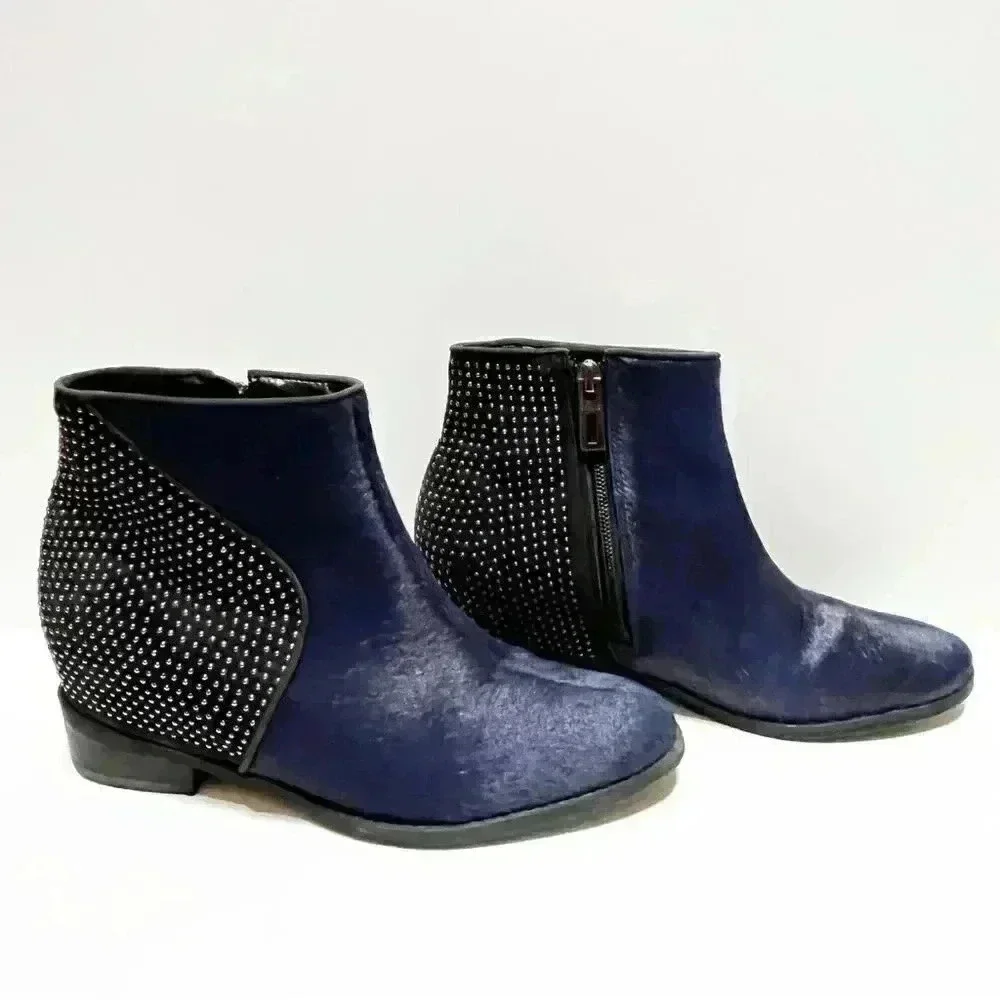 Schutz Chelsea Louise Studded Calf Hair Booties - Picture 3 of 8